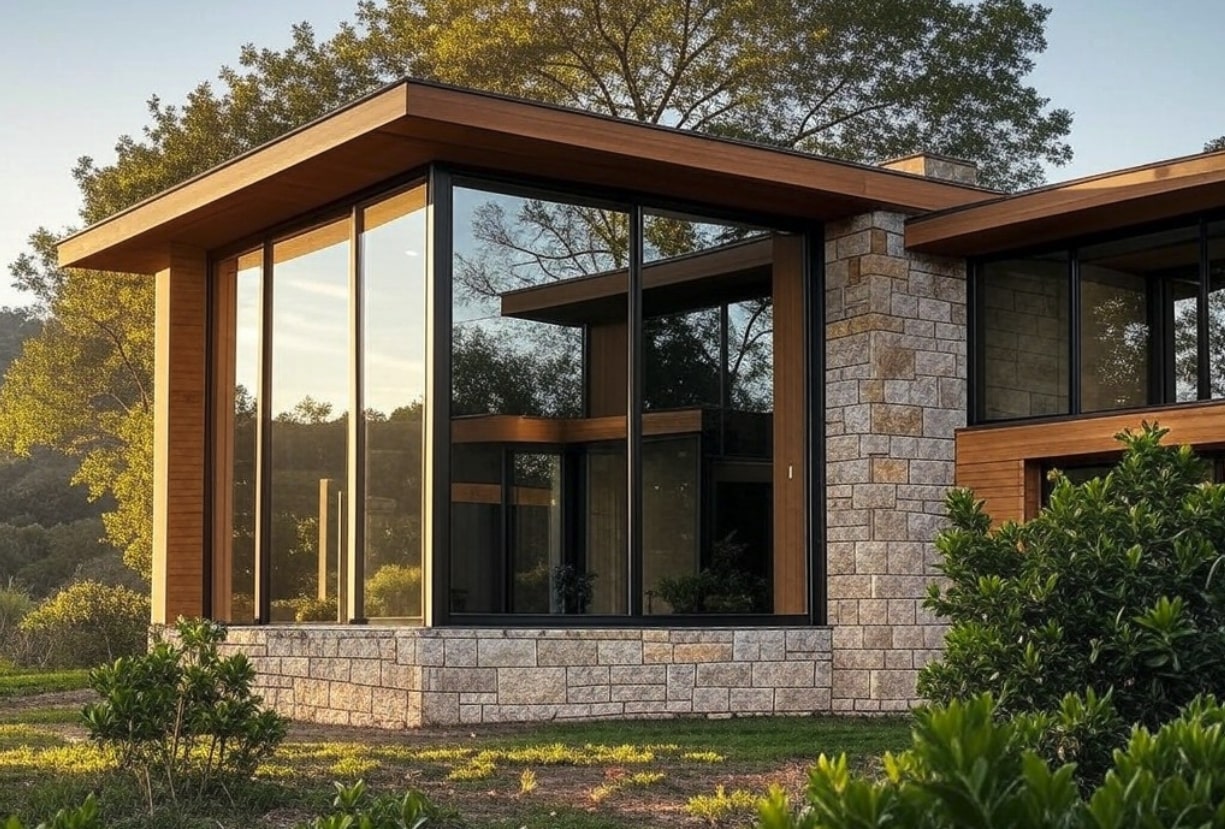 modèle Maison bois et pierre